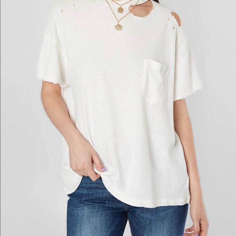 Free People Distressed T-shirt